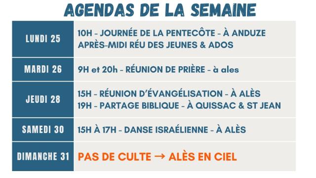 Agendas de la semaine