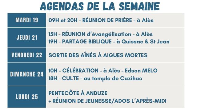 Agendas de la semaine